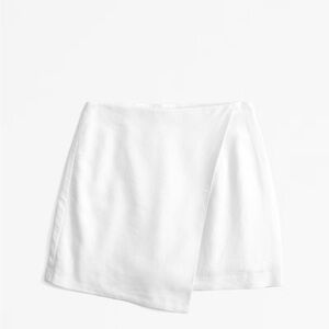 Abercrombie & Fitch Scarlett Linen Blend Wrap mini skort white size small